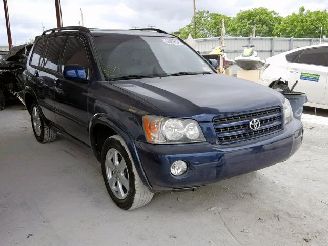 JTEGF21A520048754 - 2002 TOYOTA HIGHLANDER BLUE photo 1