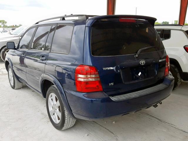 JTEGF21A520048754 - 2002 TOYOTA HIGHLANDER BLUE photo 3