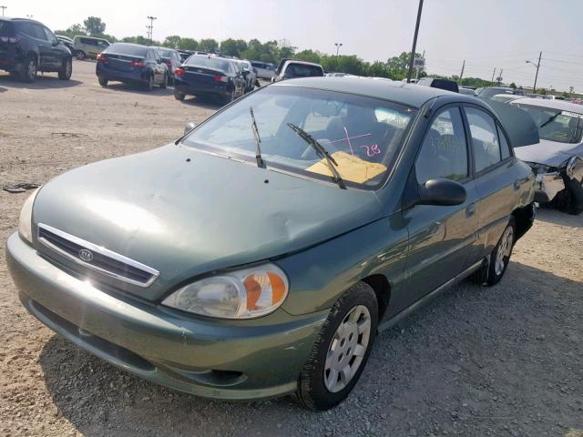 KNADC123X26160728 - 2002 KIA RIO GREEN photo 2