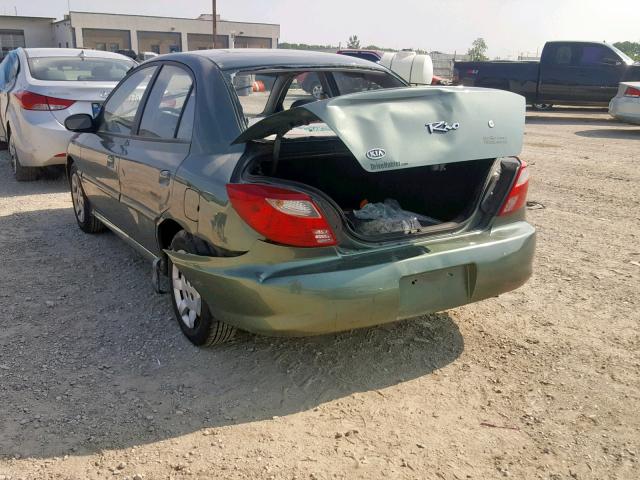 KNADC123X26160728 - 2002 KIA RIO GREEN photo 3