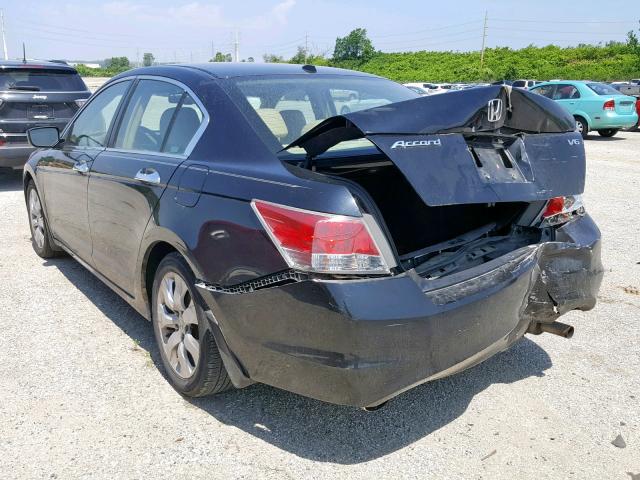 1HGCP36808A031537 - 2008 HONDA ACCORD EXL BLACK photo 3