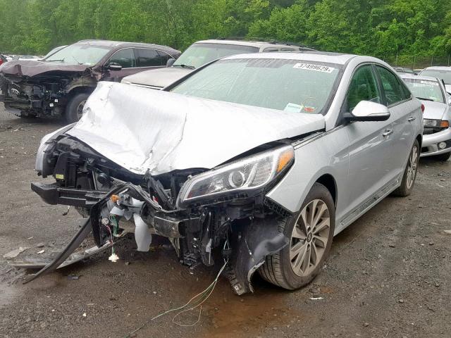 5NPE34AF4GH366483 - 2016 HYUNDAI SONATA SPO SILVER photo 2