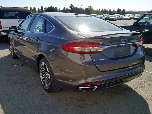 3FA6P0D94JR155706 - 2018 FORD FUSION TIT GRAY photo 3