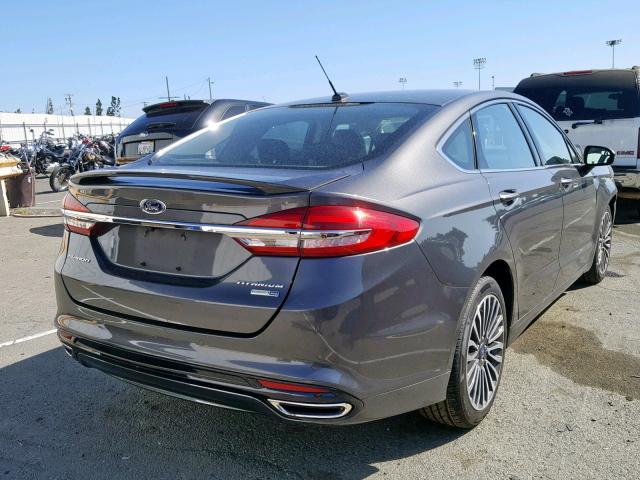 3FA6P0D94JR155706 - 2018 FORD FUSION TIT GRAY photo 4