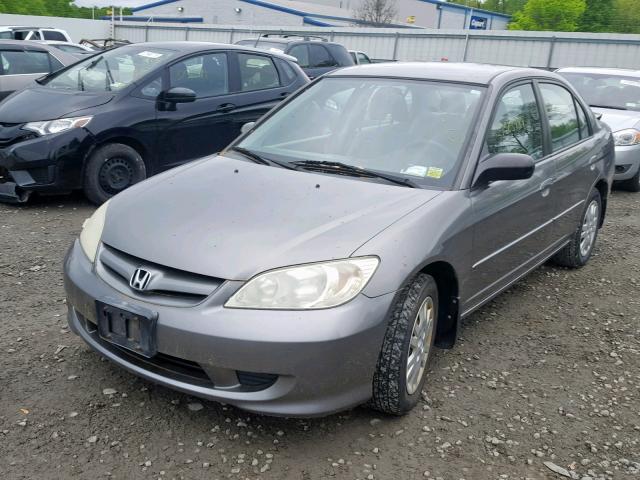 2HGES16515H611202 - 2005 HONDA CIVIC LX GRAY photo 2