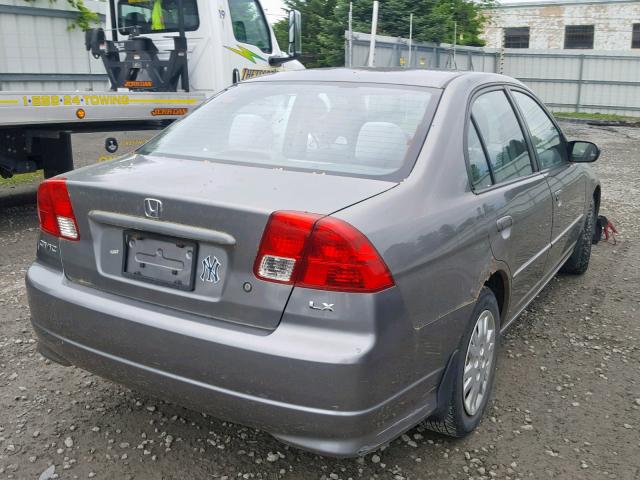 2HGES16515H611202 - 2005 HONDA CIVIC LX GRAY photo 4