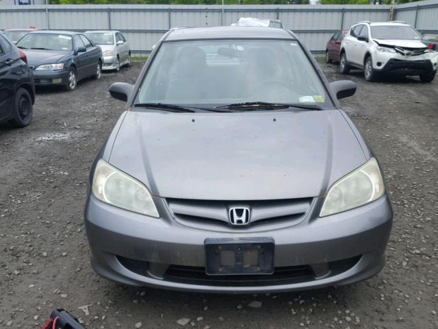 2HGES16515H611202 - 2005 HONDA CIVIC LX GRAY photo 9