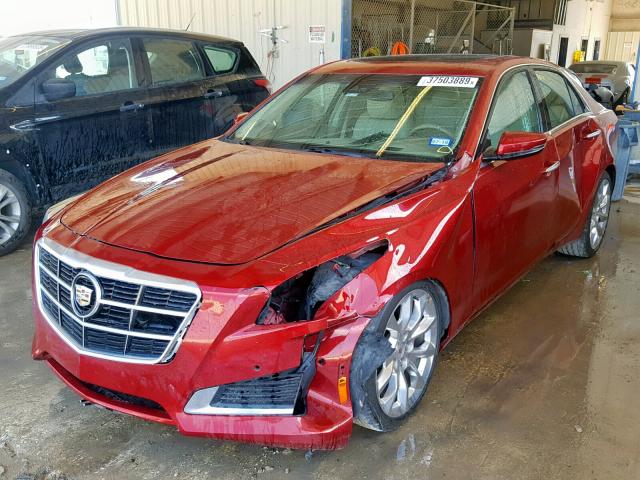 1G6AS5S36E0132743 - 2014 CADILLAC CTS PERFOR RED photo 2