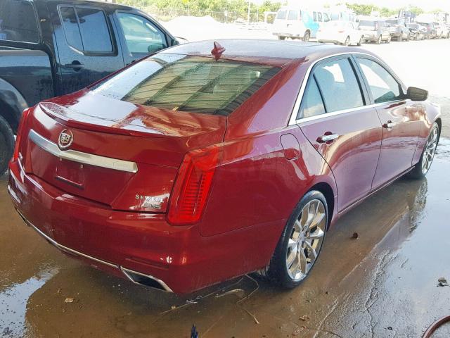 1G6AS5S36E0132743 - 2014 CADILLAC CTS PERFOR RED photo 4
