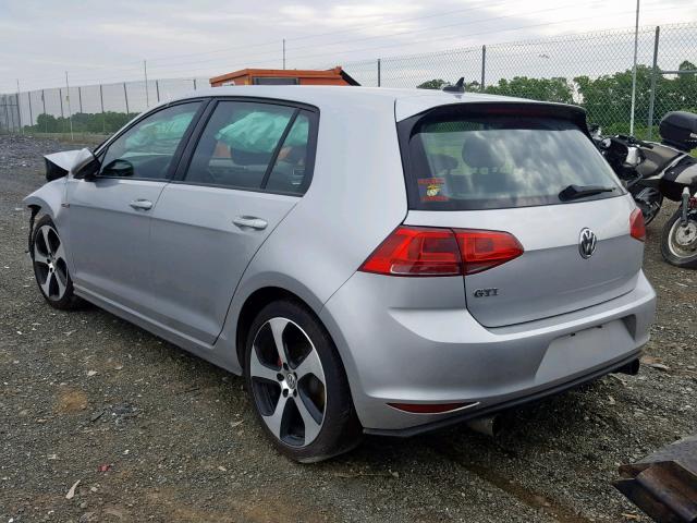 3VW5T7AU6GM050381 - 2016 VOLKSWAGEN GTI S/SE SILVER photo 3