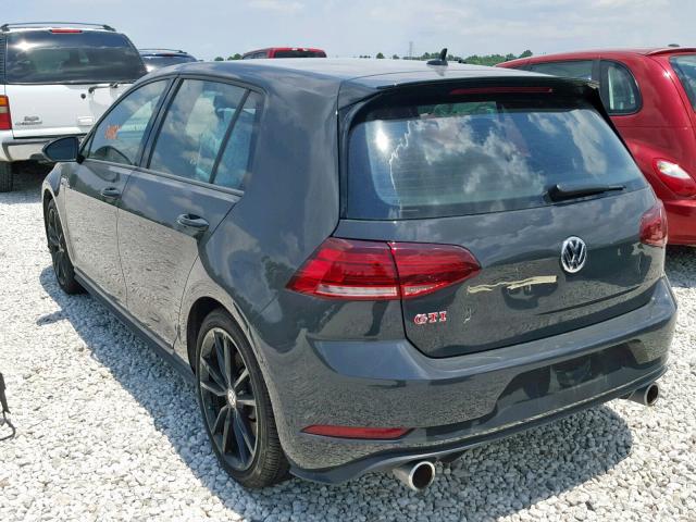 3VW6T7AU9KM005321 - 2019 VOLKSWAGEN GTI AUTOBA GRAY photo 3