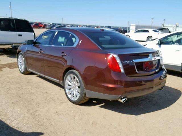 1LNHM94R09G628421 - 2009 LINCOLN MKS MAROON photo 3