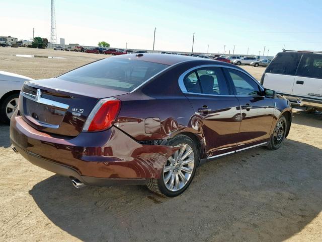 1LNHM94R09G628421 - 2009 LINCOLN MKS MAROON photo 4