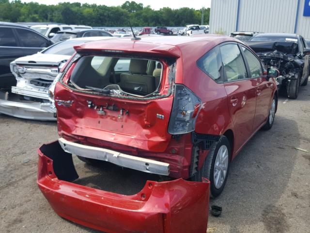 JTDZN3EU4D3214998 - 2013 TOYOTA PRIUS V RED photo 4