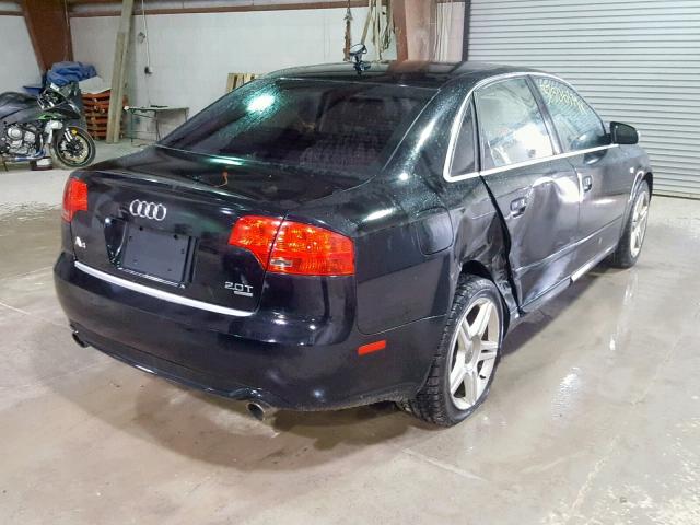 WAUDF78EX8A022762 - 2008 AUDI A4 2.0T QU BLACK photo 4