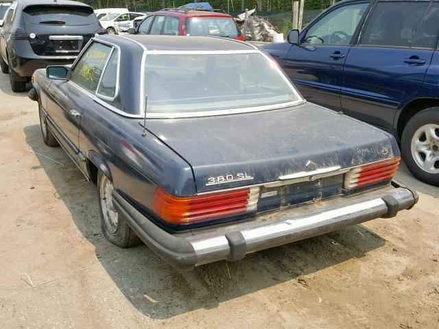 WDBBA45A6EA005864 - 1984 MERCEDES-BENZ 380 SL BLUE photo 3