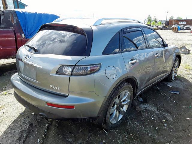 JNRBS08W85X401127 - 2005 INFINITI FX45 GRAY photo 4