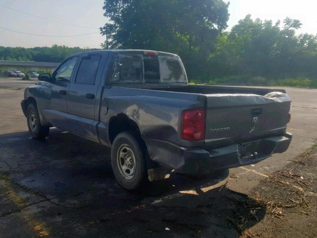 1D7HW28K45S158927 - 2005 DODGE DAKOTA QUA GRAY photo 3