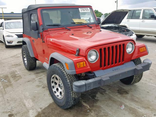 1J4FA29124P767600 - 2004 JEEP WRANGLER / RED photo 1