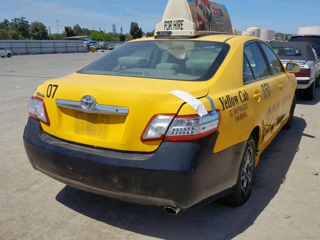 4T1BB3EKXAU115709 - 2010 TOYOTA CAMRY HYBR YELLOW photo 4