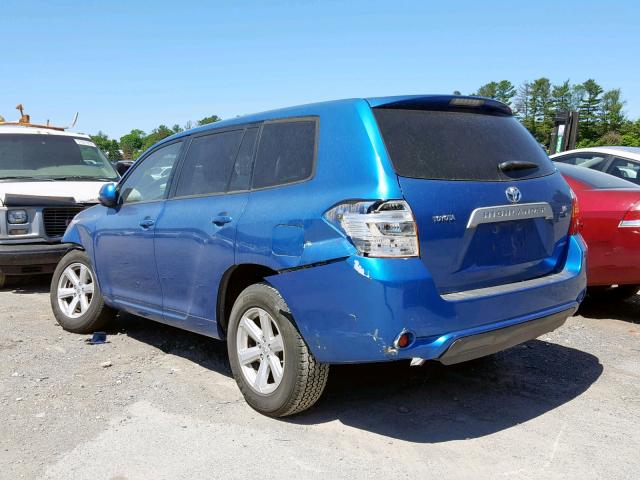 JTEES41A182072769 - 2008 TOYOTA HIGHLANDER BLUE photo 3