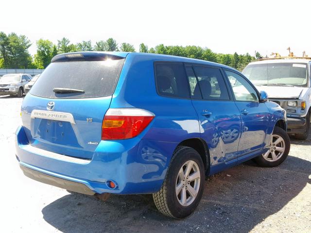 JTEES41A182072769 - 2008 TOYOTA HIGHLANDER BLUE photo 4