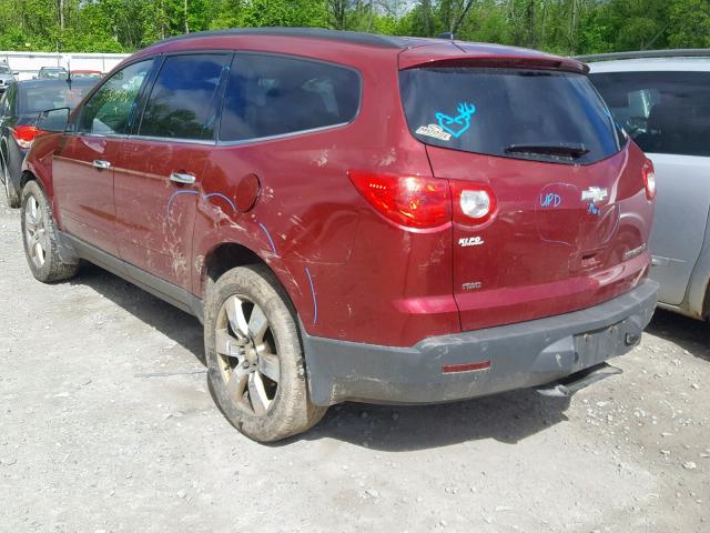 1GNKVGED3BJ109720 - 2011 CHEVROLET TRAVERSE L RED photo 3
