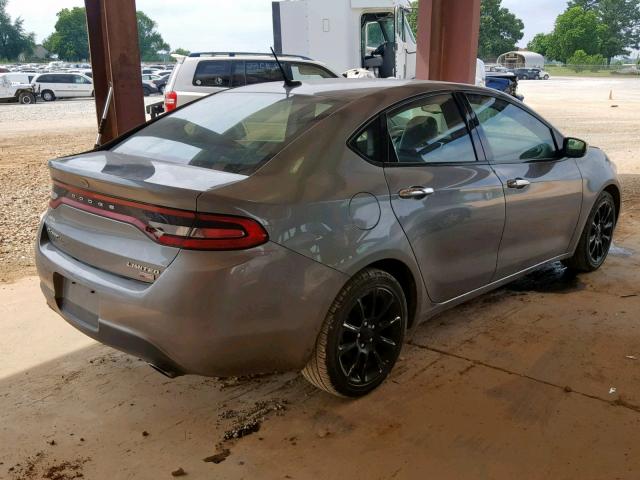 1C3CDFCH4DD202350 - 2013 DODGE DART LIMIT GRAY photo 4