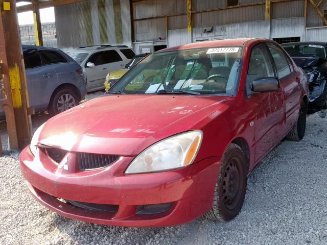 JA3AJ26E84U061349 - 2004 MITSUBISHI LANCER ES RED photo 2