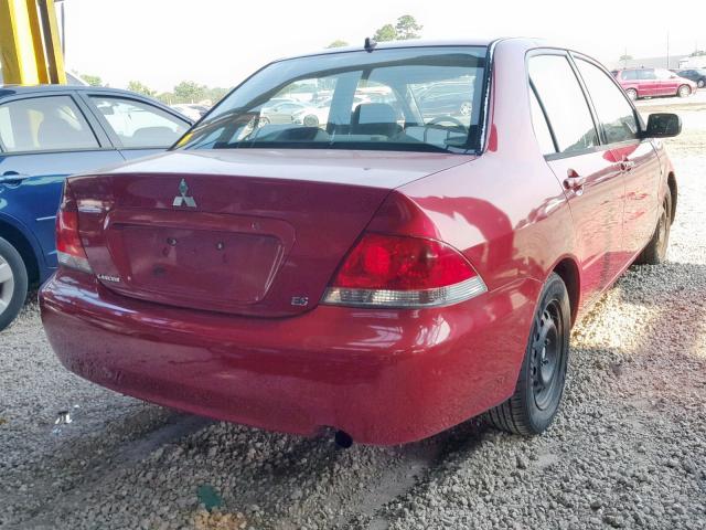 JA3AJ26E84U061349 - 2004 MITSUBISHI LANCER ES RED photo 4