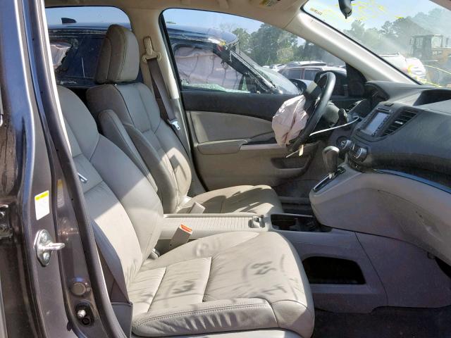 2HKRM3H72EH529331 - 2014 HONDA CR-V EXL GRAY photo 5