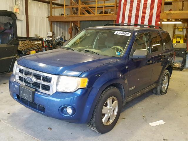 1FMCU931X8KA44822 - 2008 FORD ESCAPE XLT BLUE photo 2