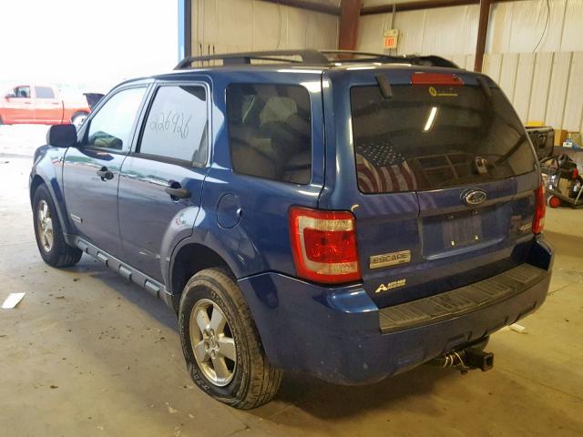 1FMCU931X8KA44822 - 2008 FORD ESCAPE XLT BLUE photo 3