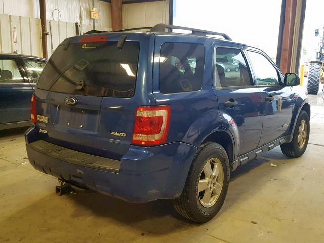 1FMCU931X8KA44822 - 2008 FORD ESCAPE XLT BLUE photo 4