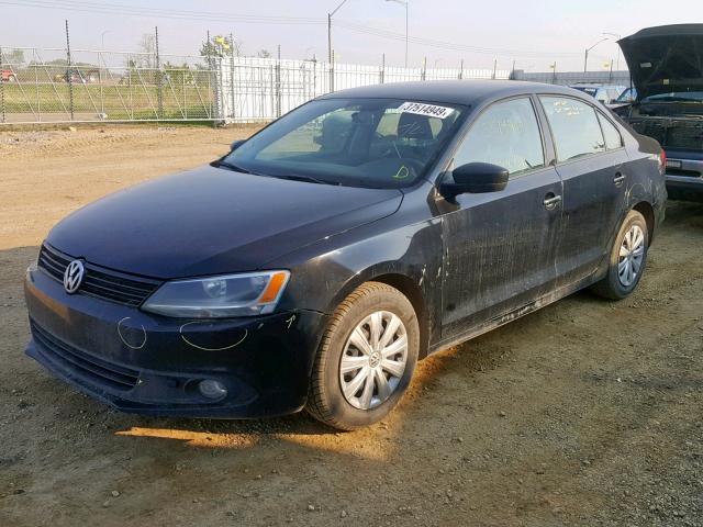 3VW2K7AJ2DM316163 - 2013 VOLKSWAGEN JETTA BASE BLACK photo 2