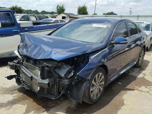 5NPE34AF9GH315755 - 2016 HYUNDAI SONATA SPO BLUE photo 2