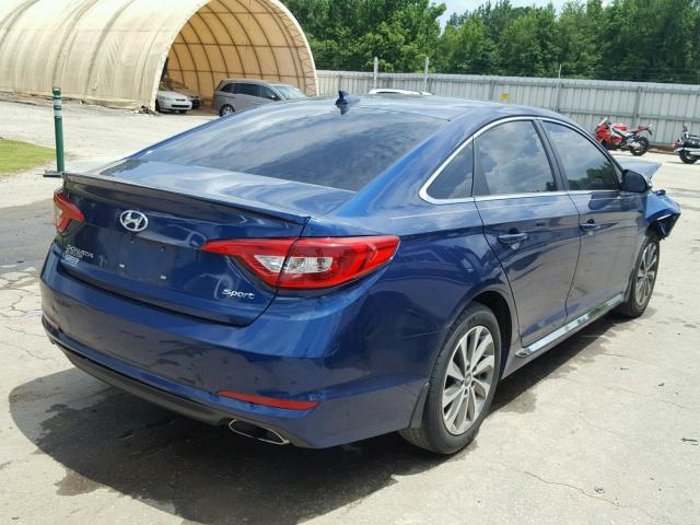 5NPE34AF9GH315755 - 2016 HYUNDAI SONATA SPO BLUE photo 4