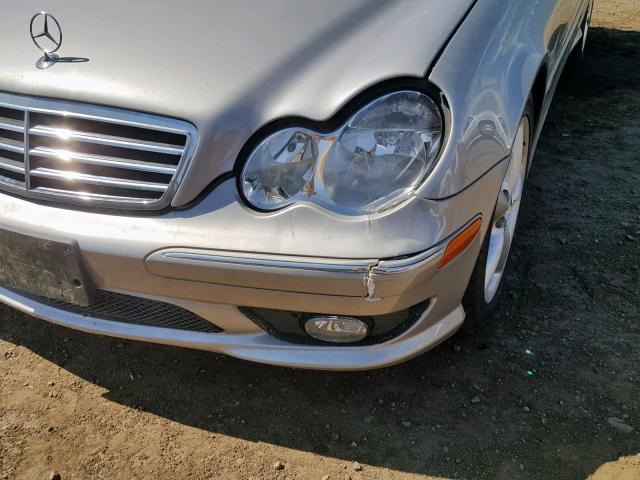 WDBRF40J05F608304 - 2005 MERCEDES-BENZ C 230K SPO SILVER photo 9