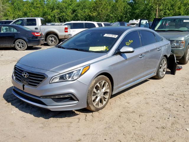 5NPE34AB3FH148658 - 2015 HYUNDAI SONATA SPO SILVER photo 2