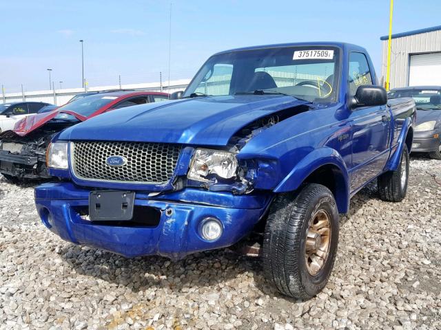 1FTYR10U43PB71945 - 2003 FORD RANGER BLUE photo 2