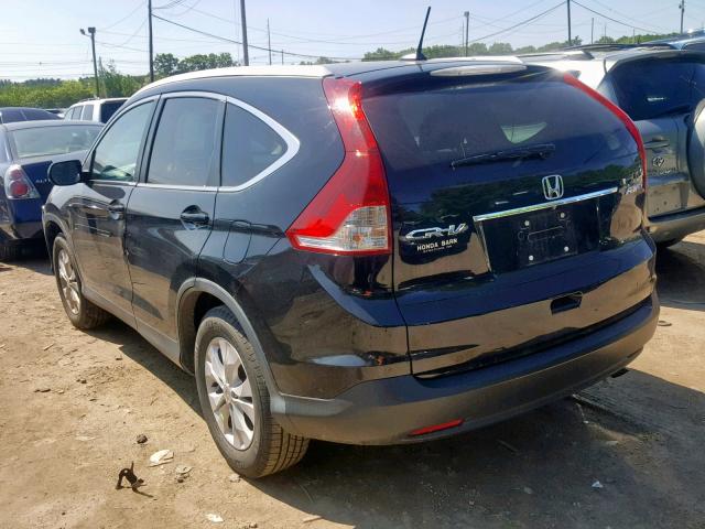 2HKRM4H79EH617086 - 2014 HONDA CR-V EXL BLACK photo 3