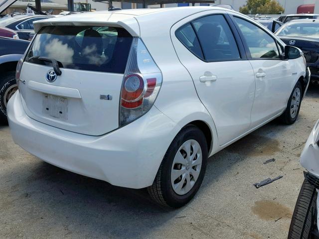 JTDKDTB35D1530809 - 2013 TOYOTA PRIUS C WHITE photo 4