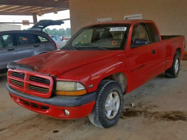 1B7GL22X7WS612706 - 1998 DODGE DAKOTA RED photo 2