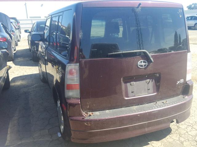 JTLKT324664039845 - 2006 TOYOTA SCION XB BURGUNDY photo 3