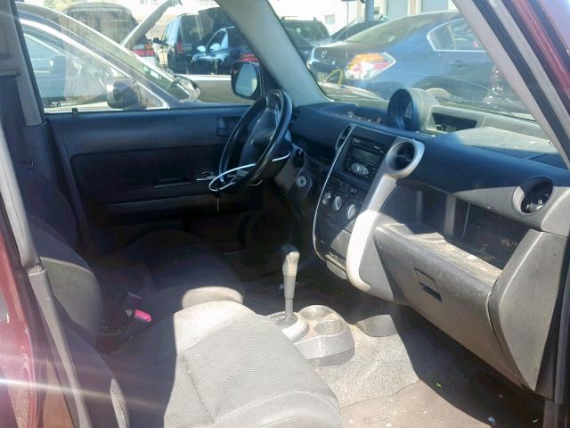 JTLKT324664039845 - 2006 TOYOTA SCION XB BURGUNDY photo 5