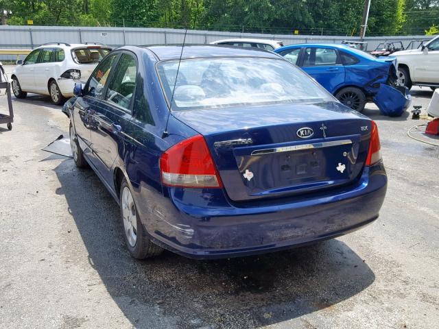 KNAFE121775436474 - 2007 KIA SPECTRA EX BLUE photo 3