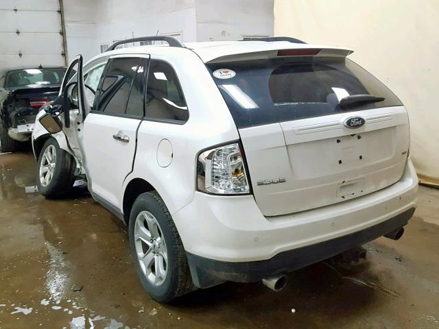 2FMDK3JC6BBA64028 - 2011 FORD EDGE SEL WHITE photo 3