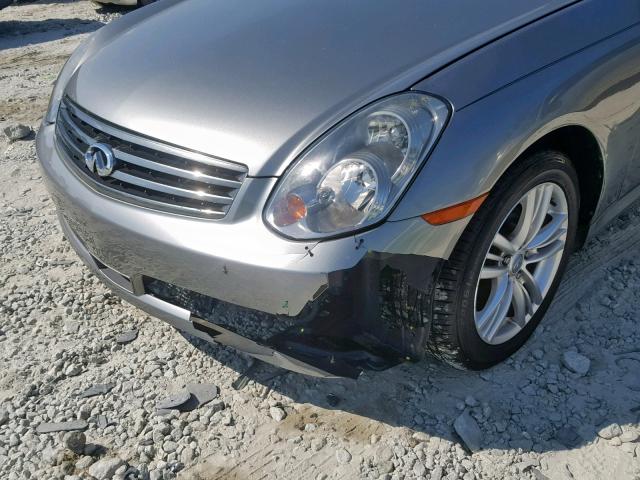 JNKCV51F45M300377 - 2005 INFINITI G35 GRAY photo 9