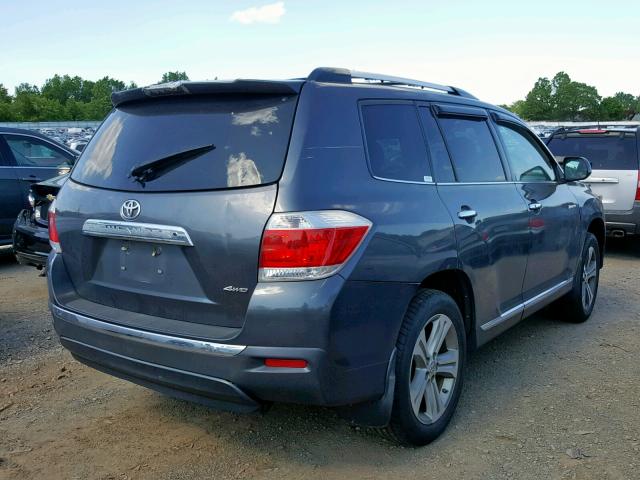 5TDDK3EH0CS129773 - 2012 TOYOTA HIGHLANDER GRAY photo 4