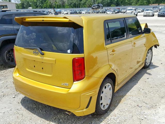 JTLKE50E681058210 - 2008 TOYOTA SCION XB 黄色 照片 4